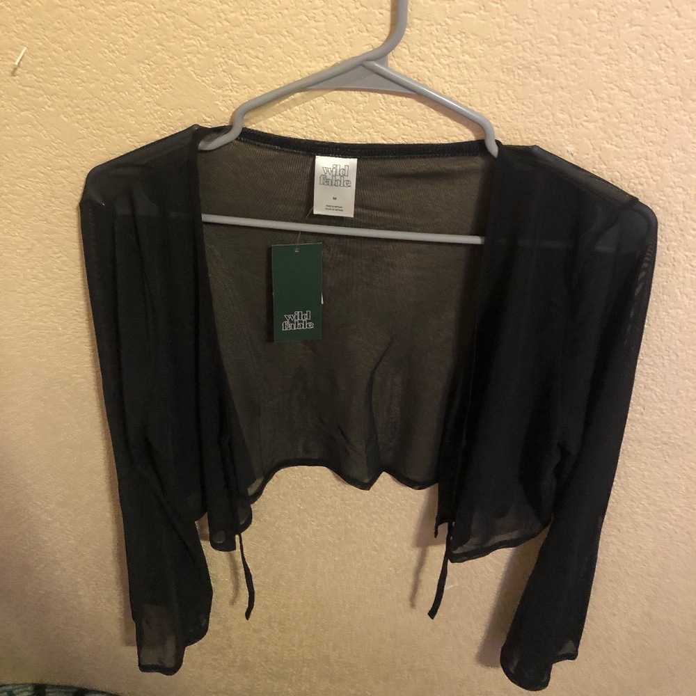 Sheer witchy goth black shrug